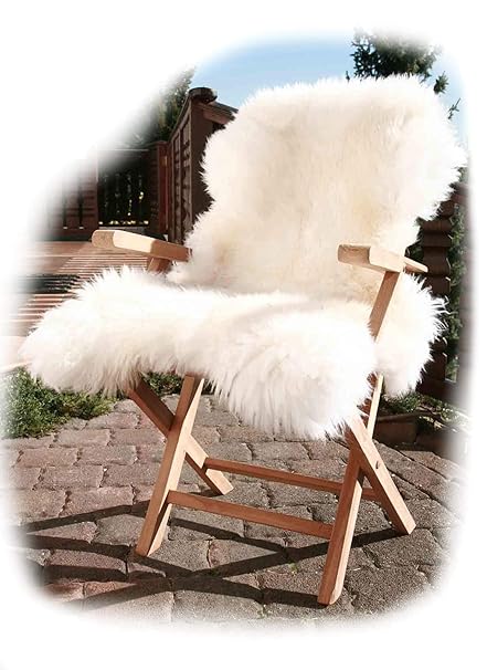 Zaloop Lammfell Schaffell weiß Merinoschaf ca.130-140 cm groß XXL echtes Fell ökologisch gegerbt … (weiß, ca.130-140 cm)