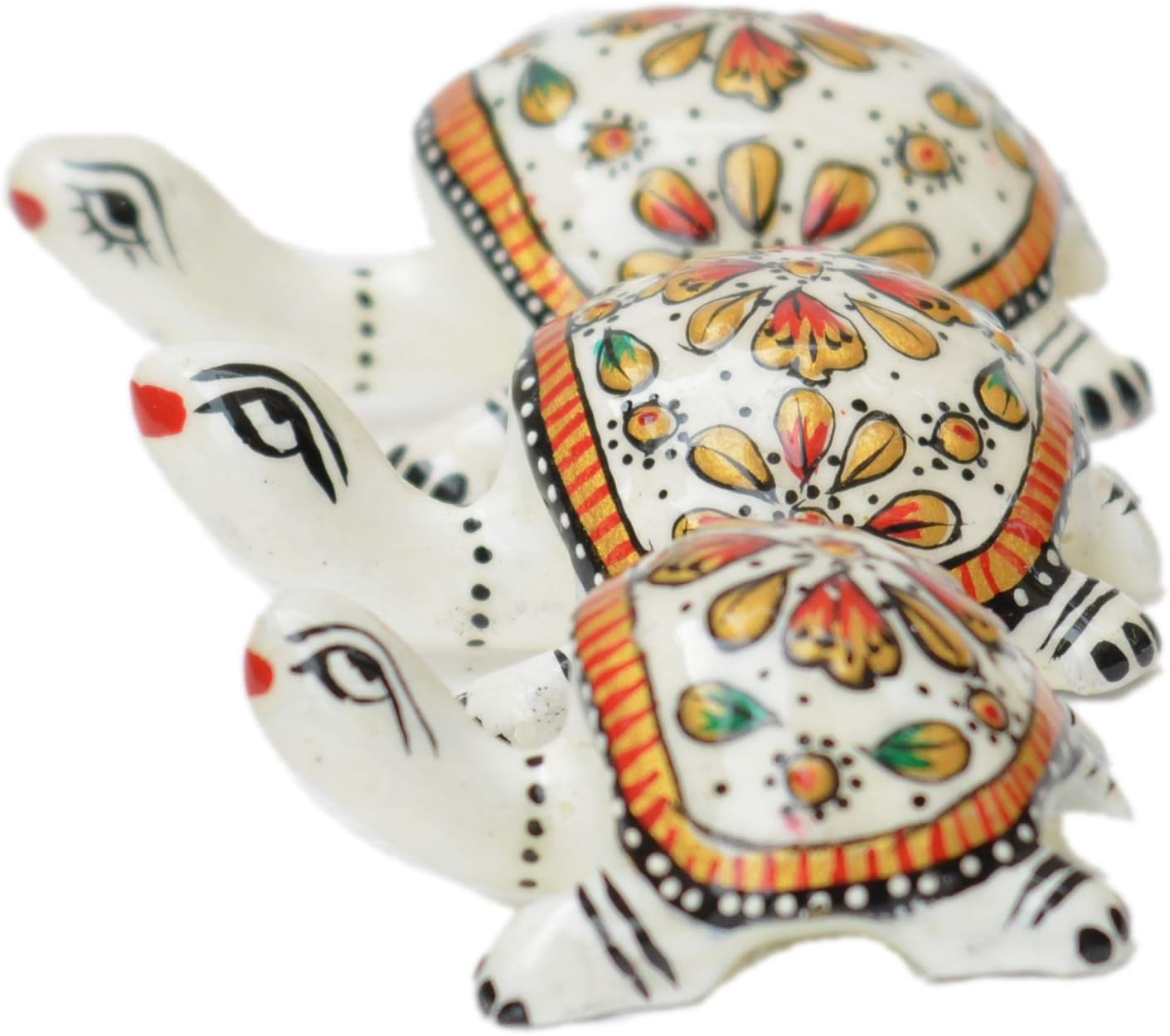 Lavanshi Meenakari Metal Feng Shui Tortoise Showpiece Set of 3