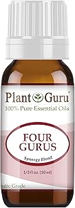 Four Gurus Essential Oil Blend 10 ml 100% Pure Natural Therapeutic Grade Blended with Clove, Cinnamon, Lemon, Rosemary Eucalyptus for Aromatherapy Diffuser and Immune Support