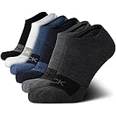 Calvin Klein Mens No Show Socks - 6 Pack Soft Cotton Blend Cushioned Athletic Low Cut Socks for Men for Sports and Running