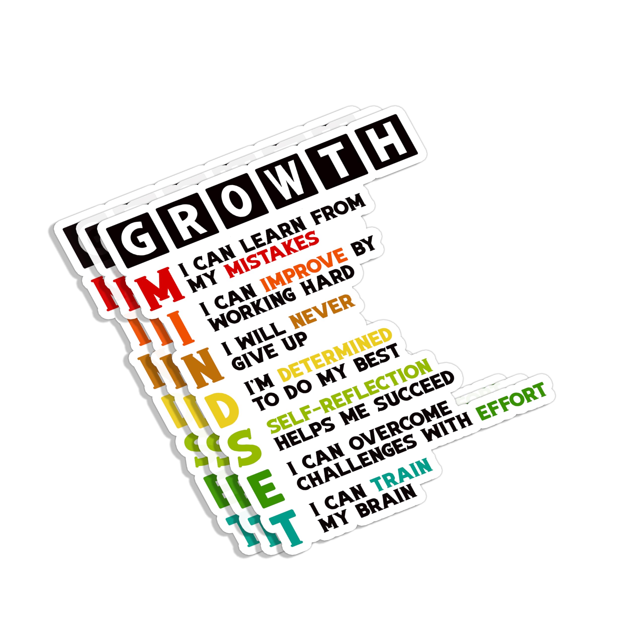 Photo 1 of (3pcs) Growth Mindset Meaning Sticker Funny Motivational Sayings Inspirational Quotes Vinyl Decal for Tumbler Laptop Car Water Bottles Books Phone - Size 3x2.7