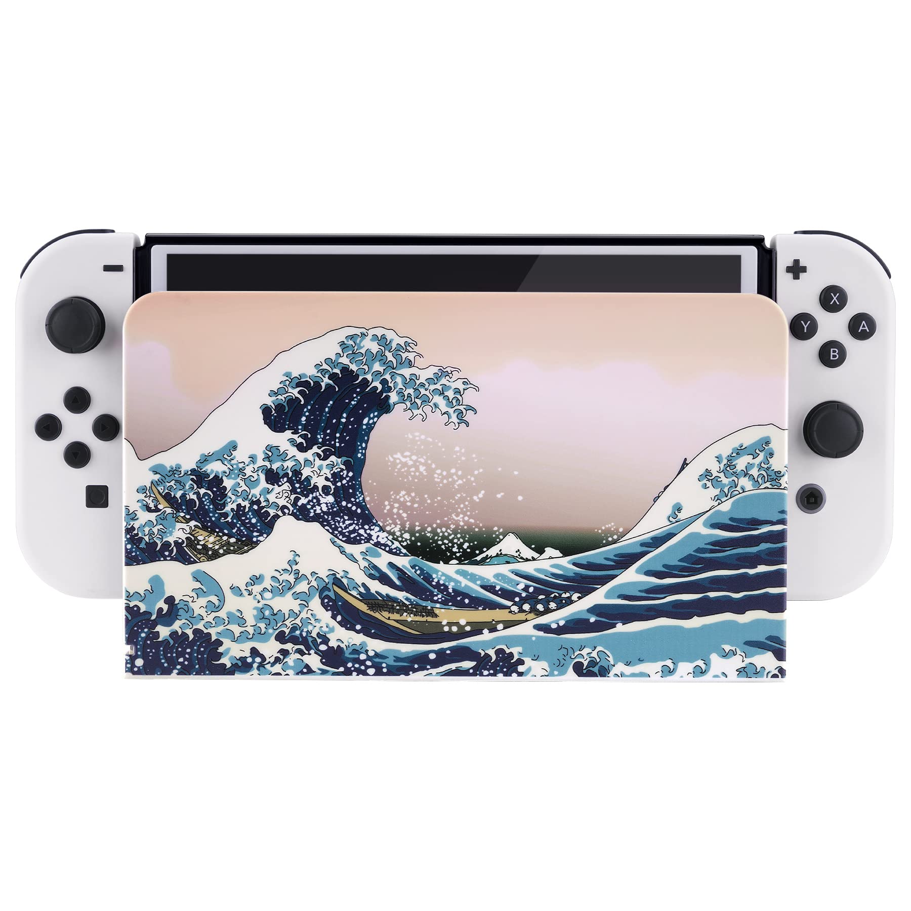 PlayVital The Great Wave Custom Dock Cover for Nintendo Switch OLED, Dust Anti Scratch PC Hard Faceplate Shell Cover for Nintendo Switch OLED Charging Station - Dock NOT Included