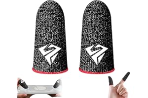 Gaming Finger Sleeves, Silver Fiber Mobile Game Thumb Sleeves for Touchscreen Devices, Anti-Sweat Breathable Fingertip Gloves