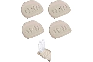 Intex Slip Resistant Hot Tub Seat (4 Pack) with Cup Holder and Refreshment Tray