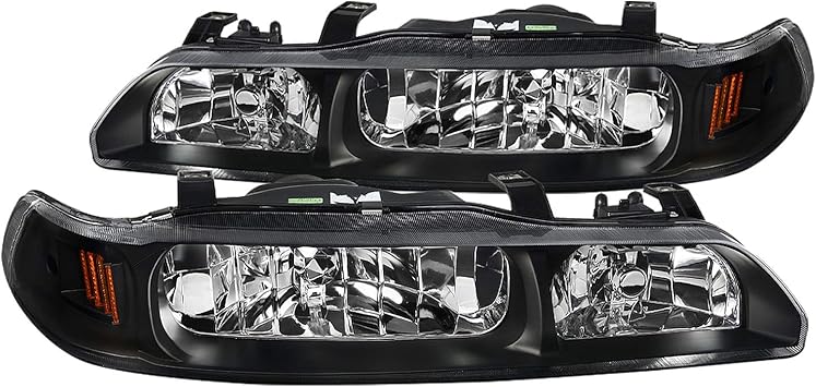Amazon Com Spec D Tuning Black Housing Clear Lens 1pc Headlights Corner Lights For 1990 1993 Acura Integra Head Light Signal Parking Lamps Left Right Pair Automotive