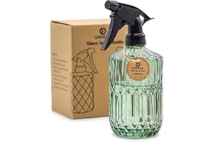 OFFIDIX Fine Mist Plant Mister,Handheld Pressure Glass Spray Bottles,0.43L/15.17oz Watering Can with Adjustable Nozzle for Outdoor Indoor Gardening and Cleaning Work(Light Green)