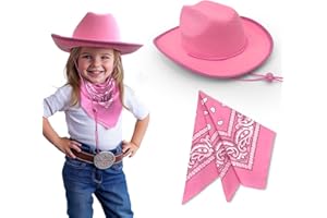 SeptCity Toddler Cowboy Hat and Blue Bandana for Age 2-5, Baby Infant Gift for Halloween Birthday Western Parties