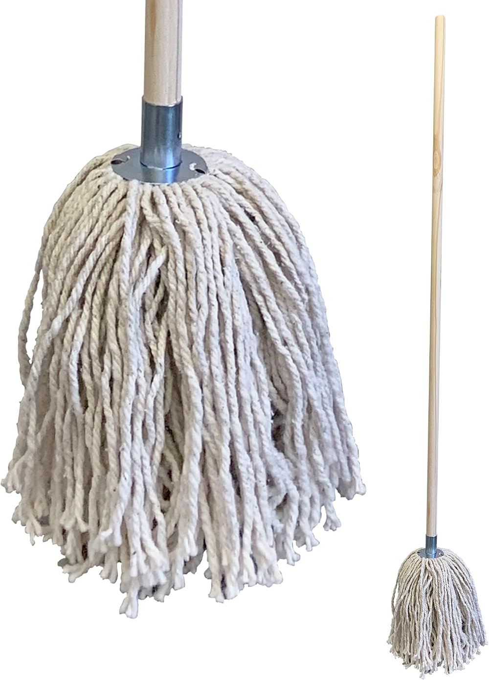 Newman Cole Industrial Mop Wooden Handle Large Pure Yarn Cotton Head 120cm