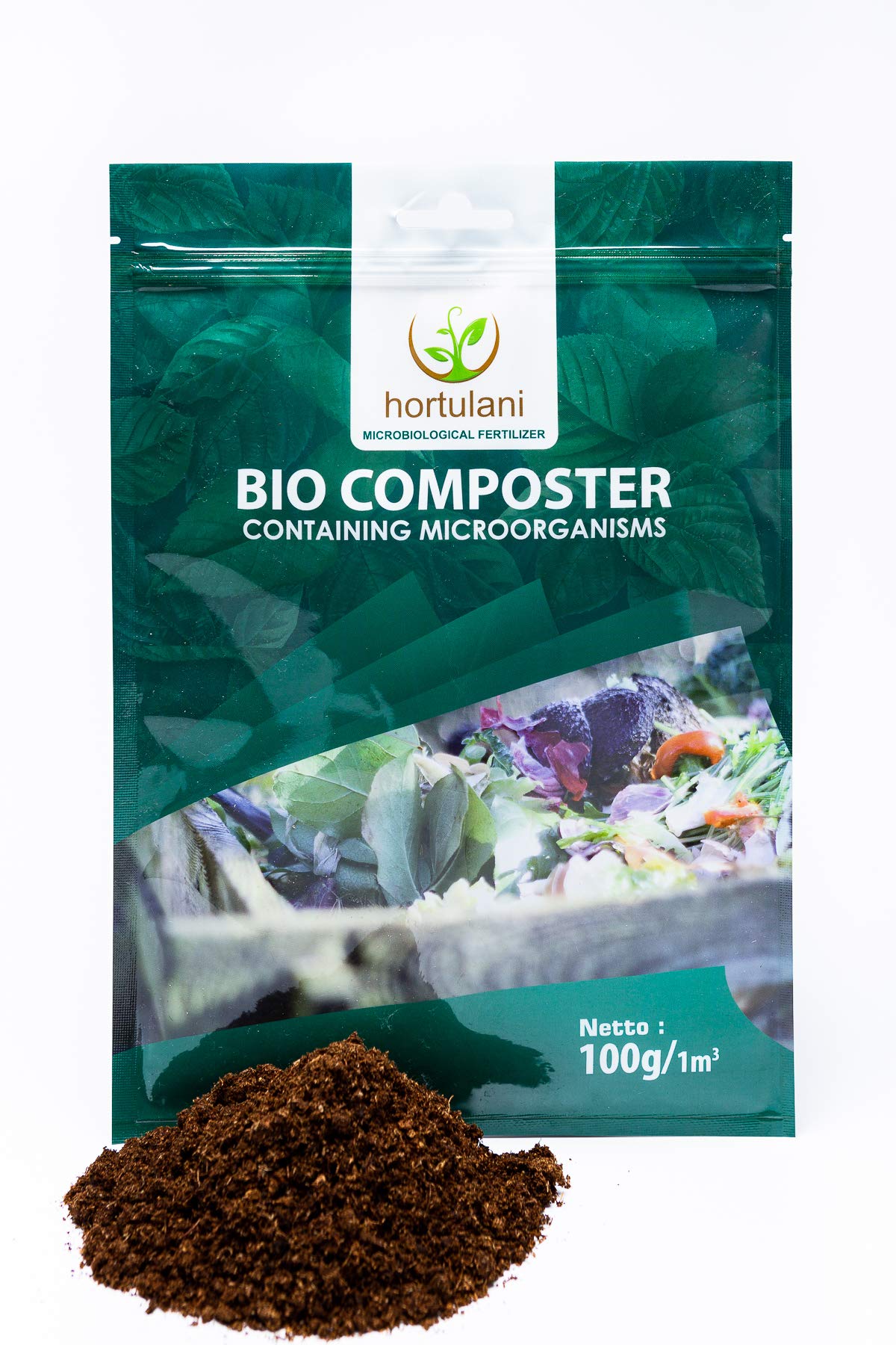 Hortulani BioComposter - Create Perfect Compost Naturally with Compost Maker/Compost Accelerator, Make the Best Compost for Herbs, Vegetables and Other Growing Plants in Your Garden (100g for 1m3).