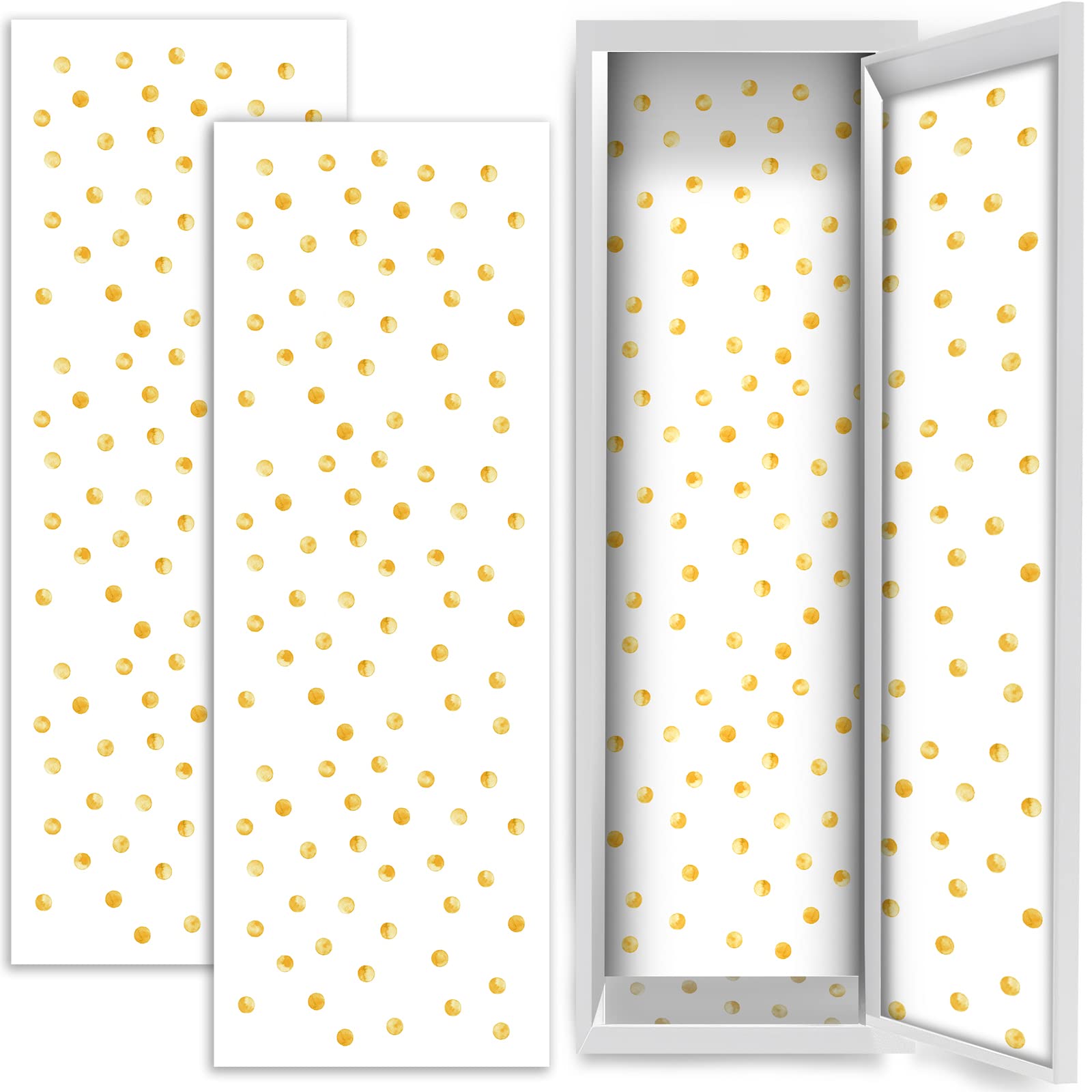 Photo 1 of Haull 2 Pcs School Locker Magnetic Wallpaper Locker Accessories for Girls Boys 12 x 36 Inch Removable Locker Decoration for School Office, Yellow Dots