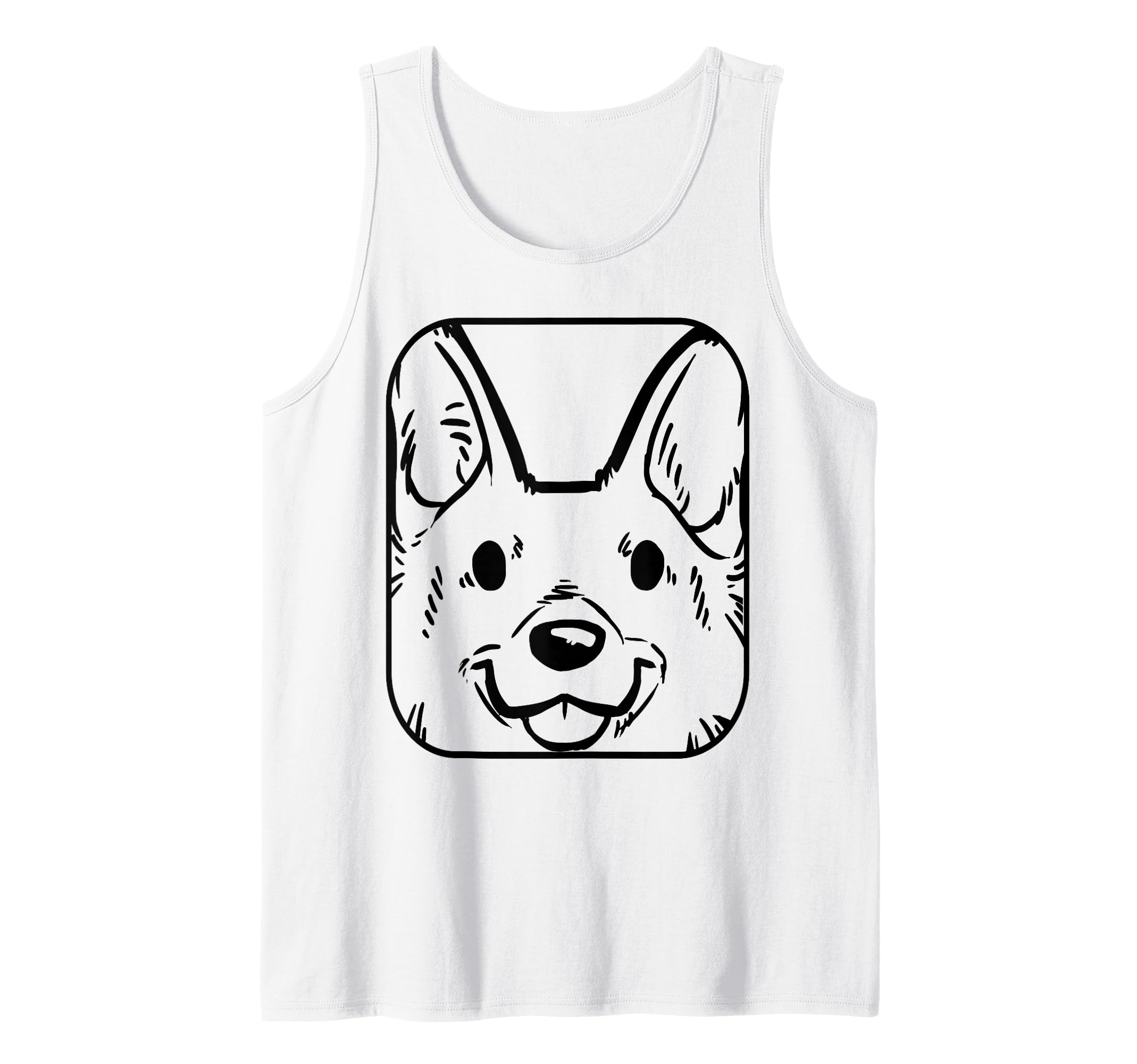 Puppy Dog Face Cartoon Tank Top