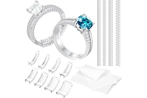 SYOFBT Ring Sizers for Loose Rings - 12 Pack Invisible Guards Adjuster for Men and Women, Spacers & Tighteners，12 Sizes 2 Styles Insert and Spiral Almost Fit Any Rings Resizer, Thick Reduces by 0.5-1.5mm