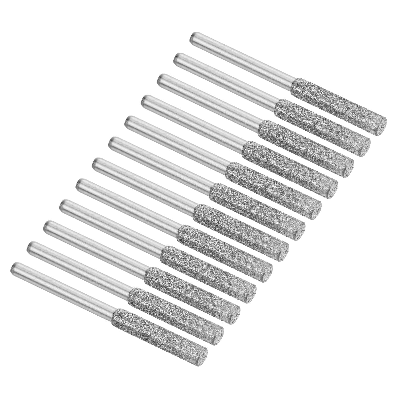 PATIKIL 5/32 Inch Diamond Chainsaw Sharpener, 12 Pack Sharpening Stone Polishing Grinding File Tool, Silver