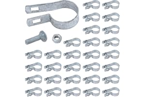 VIVIDA Chain Link Tension Band 1-5/8 inch, Tension Band for Chain Link Fence, Galvanized Tension Bands for 1-5/8" OD Pipe, Chain Link Fence Parts, 30 PCS