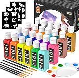 Shuttle Art Fabric Paint Permanent for Clothes 24 Colours 60ml Set