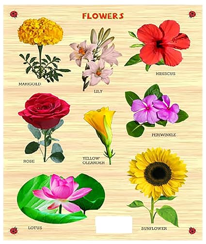 Krireen Wooden Puzzle Flowers, Multicolour