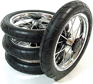 4 x Kinderwagen Rad 12 1/2 Zoll, 62-203 mit Metallspeichen, kugelgelagert