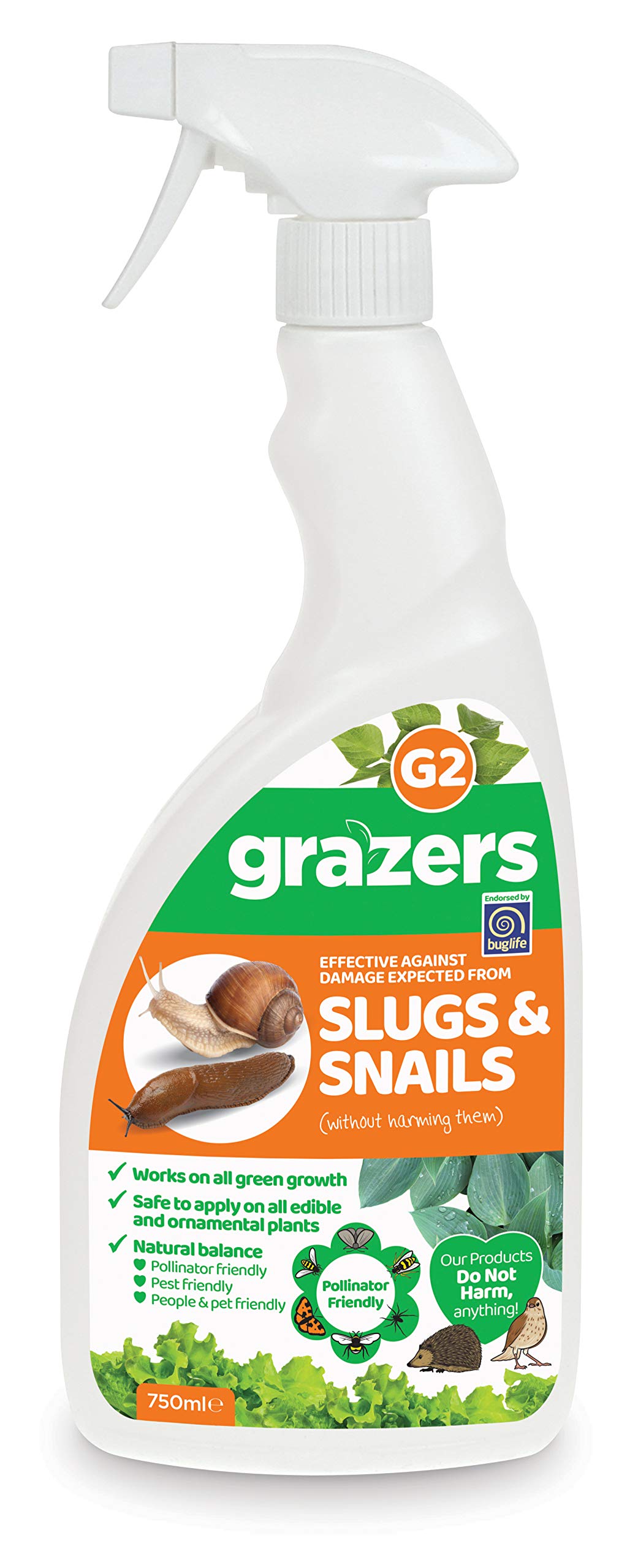 Grazers G2 – 750ml – Effective against Damage from Slugs & Snails. Ready To Use Eco Spray