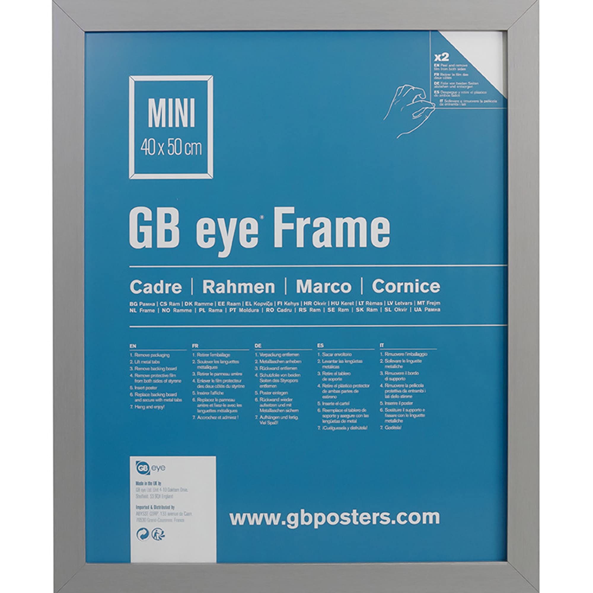 GB eye Contemporary Wooden Silver Picture Frame - Mini - 40 x 50cm