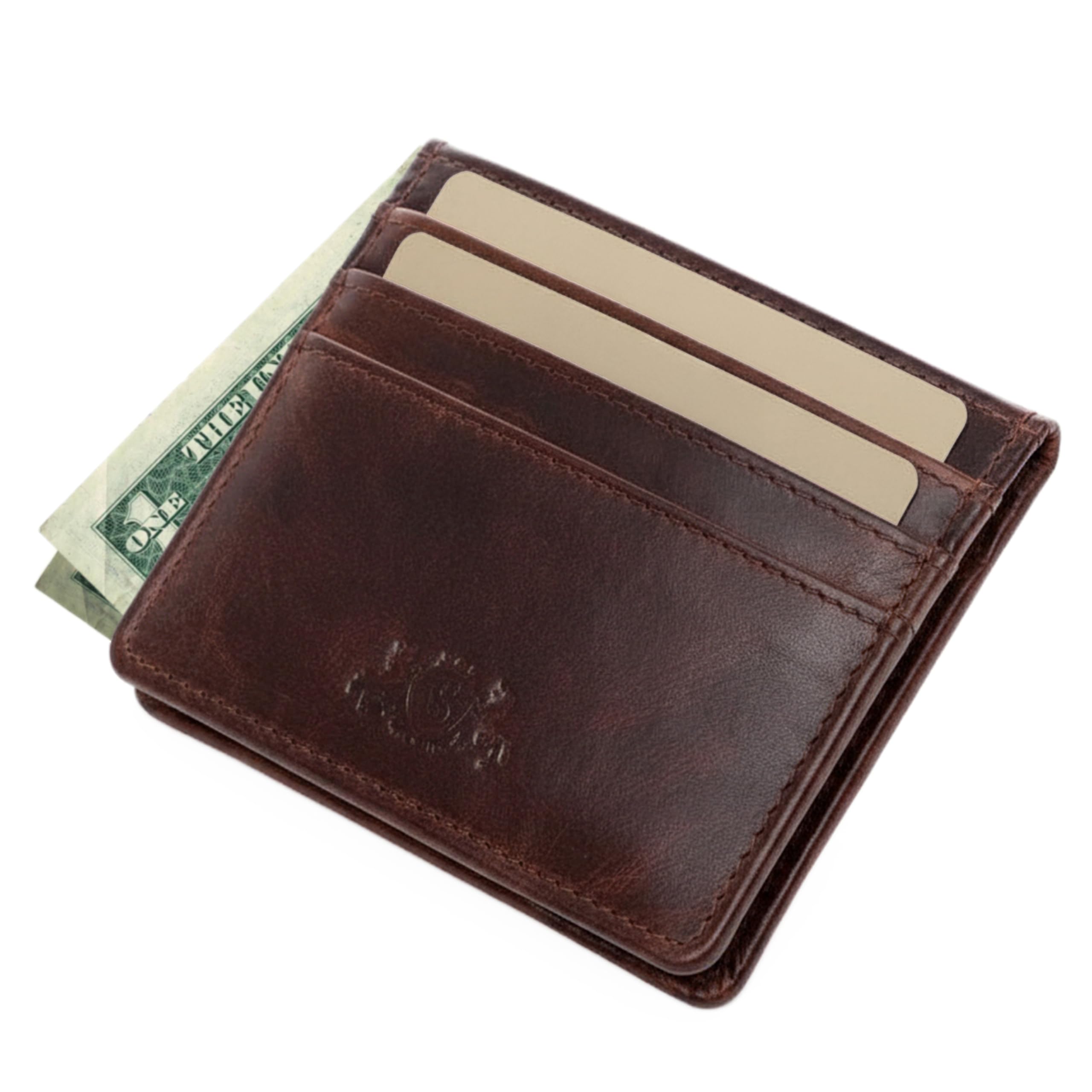 SID & VAIN cardholder RFID Protection Earnest Small Wallet (Slim) Real Leather Billfold Extra-Thin Genuine Leather Women and Men