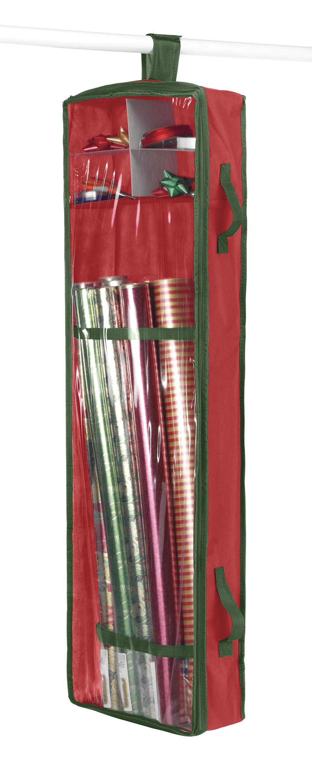 Whitmor 6129-5343 Wrapping Paper Organiser, Acrylic Coated Cotton, Red, 43 in x 15 in x 5 in