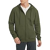 ALTHLEMON Men's Lightweight Zip Up Hoodie Long Sleeve Sweatshirt Athletic Slim Fit Basic Jacket with Pockets(Regular & Tall)(Olive Green 2XL Tall)