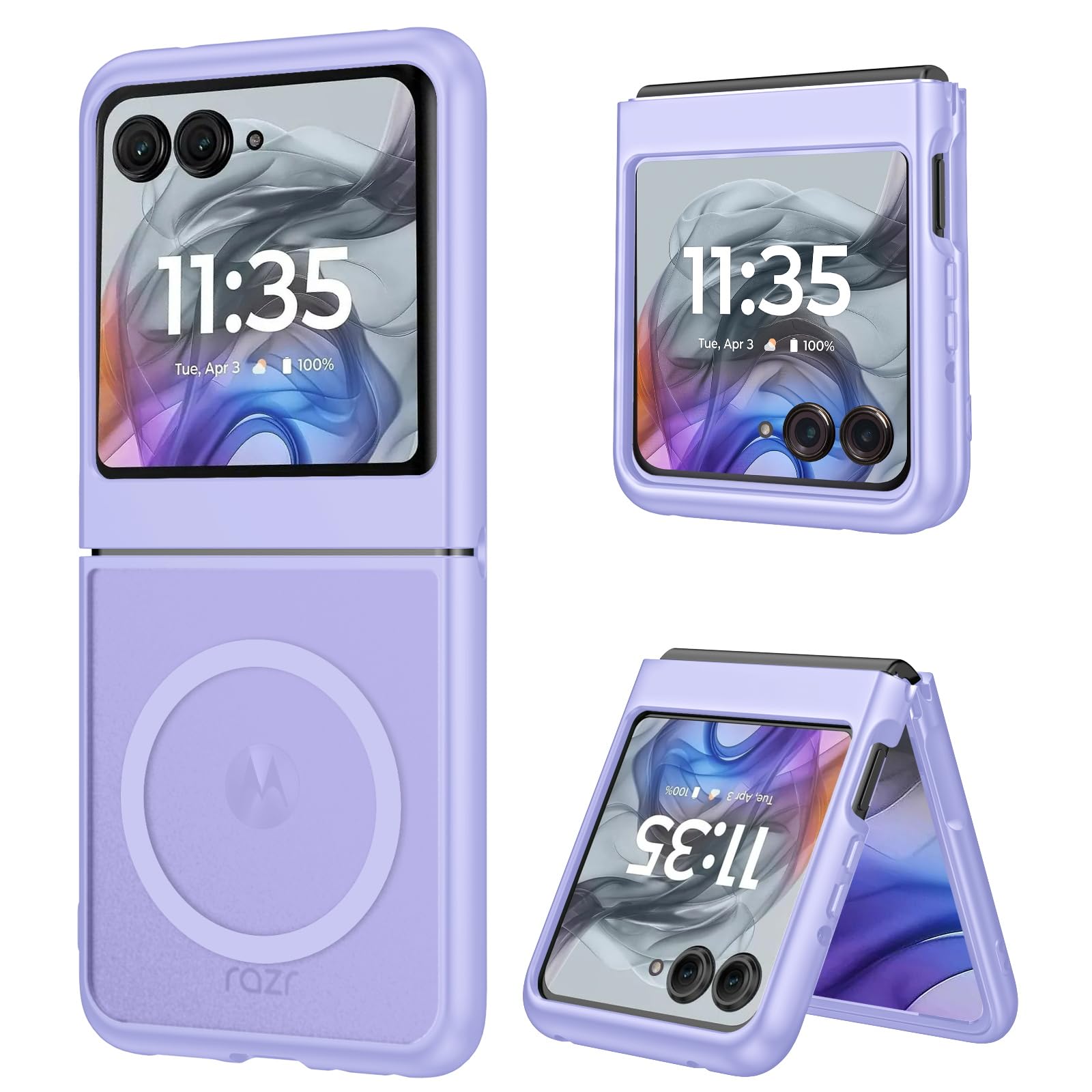 DUEDUE for Motorola Moto Razr 2025/2024 Magnetic Case, Moto Razr 60/50 Case [Compatible with MagSafe], Shockproof Protective Phone Case for Motorola Razr 2025/2024/60/50 6.9", Light Purple