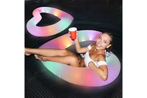 Blublu Park Inflatable Heart Pool Float, Sweet Love Swim Rings Float Loungers Tube for Summer Water Fun Beach Party Toys for Kids, Adults