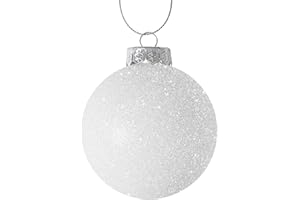 MLMTFI Set of 12 Christmas Ball Ornaments 3.15 inch Silver Glitter Snow Ball Shatterpoof Plastic Large Ball Ornament for Christmas Tree Farmhouse Holiday Snowballs Xmas Wedding Disco Ball Party Decor
