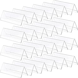24 Pack Clear Plastic Name Plates for Desk 8.5 x 3