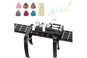 YUTESIRI Ukulele Aid Easy Press Kit Chord Assisted Learning Tool, Ukulele Attachment Eliminates Finger Pain,23 Inches and 26 Inches Ukulele Learning Aid Tool Kit for BeginnersFriends(Black)