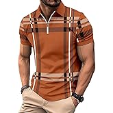 ROOMLINE Men's Polo Shirts 2025 Short Sleeve Casual Polo T Shirt Color Block Slim Fit Golf Shirts with Pocket