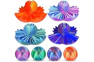 ELETON 3D Printed Gear Ball Gear Sphere Fidget Toy, 4 Pcs Steampunk Whirling Wonder Fidget Gear Ball Stress Anxiety Relaxing Fidgets Toys for Office and Home Christmas Stocking Stuffers Party Favors Gift