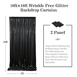 Outpain Thick 10 ft x 10 ft Black Sequin Backdrop