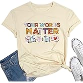 Teacher Shirts Speech Therapy Shirt: Women Special Education Sped Teacher T-Shirt Mental Health Graphic Tee Top