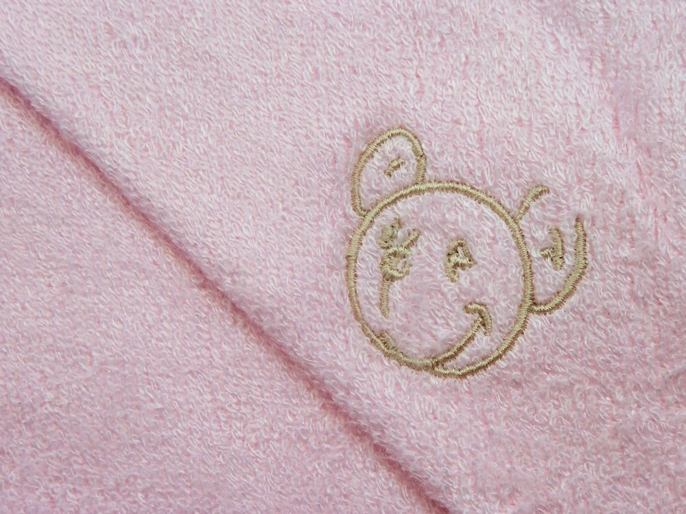 Green Bear Luxurious Bamboo Baby Cuddle Hooded Bath Towel - Naturally Hypoallergenic and Antibacterial - Pink - Made in the UK