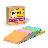 Post-it Super Sticky Notes, 5 Sticky Note Pads, 3 x