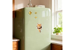 Peeking Ginger Cat Through Paper Acrylic Refrigerator Magnet - Cute Decor for Fridge, Locker, Whiteboard | Sweet Gift for Cat