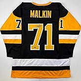 Facsimile Autographed Evgeni Malkin Pittsburgh Black Reprint Laser Auto Hockey Jersey Size Men's XL