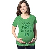 Maternity Extra Lucky This Year T Shirt Funny St Patricks Day Parade Novelty Pregnancy Tee
