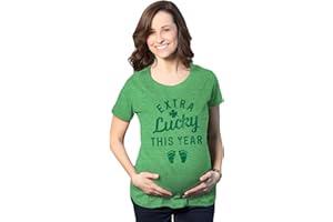 Crazy Dog Tshirts Maternity Extra Lucky This Year Tshirt Funny St Patricks Day Parade Novelty Pregnancy Tee