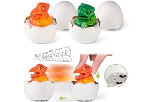 HURSROOR Easter Basket Stuffers for Toddler Boys Girls, Dinosaur Easter Eggs Hunt Gifts for Kids (Green Ankylosaurus + Orange Pteranodon)