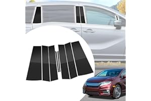 8pcs Glossy Black Exterior Door Window Pillar Posts Molding Cover Panel Trim Stickers Side Door Window Cover Trim Kits for Ho