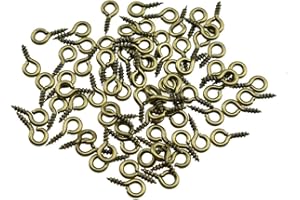 Binzzo 3/8 Inch Small Screw Eyes Solidly Closed Eyelet Threads Hold Tight Hand Twisting Cup Hooks Eyebolt Quality Aolly Antique Brass 200 Pieces for Christmas Ornaments Jewelry Making Bead Crafts