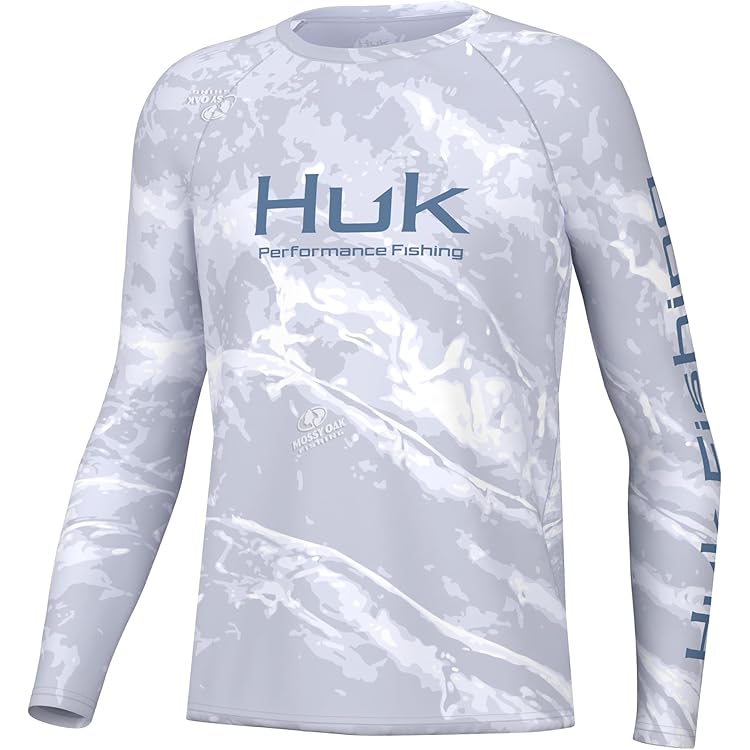 Chemise HUK Performance Fishing Homme Gris Camouflage - Taille S - Manches Longues