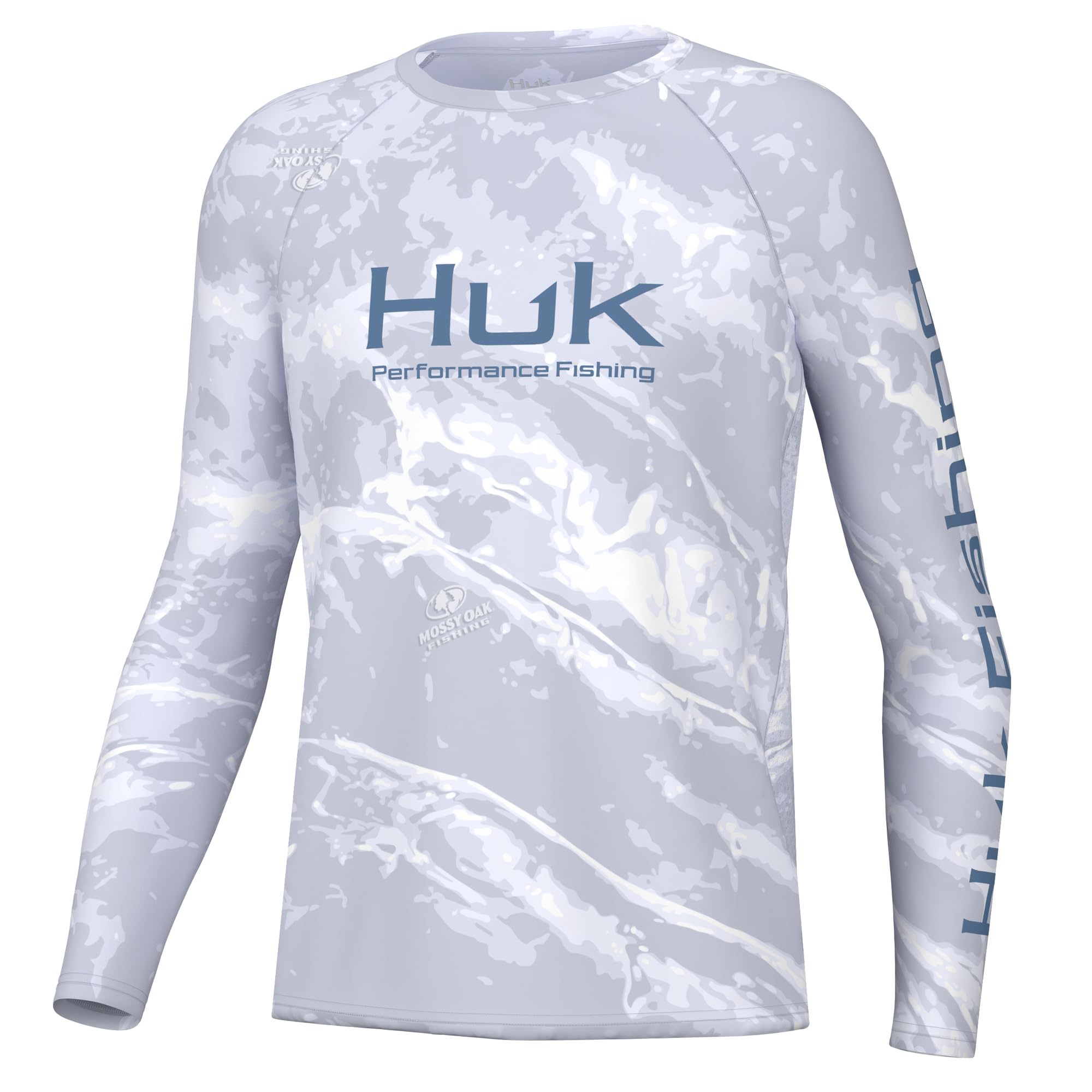 HUK Youth Pursuit Pattern Long Sleeve, Fishing Shirt for Kids, Mossy Oak Stormwater Bonefish