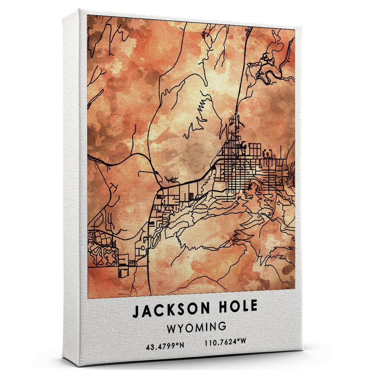 Jackson Hole Map Poster, Wyoming Map Art