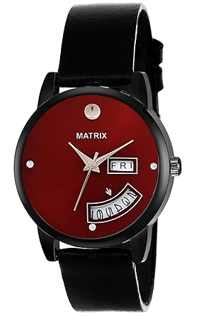 Analogue Maroon Dial,Day Date Display Wrist Watch for Women (WN-DD-4)