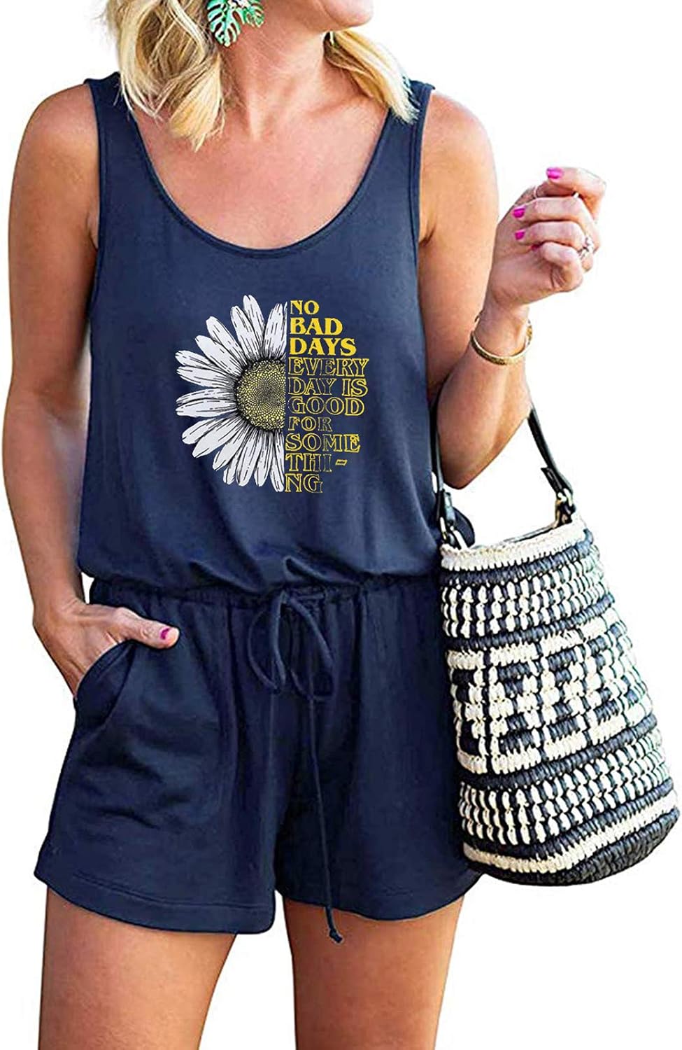 XUJY Jumpsuit Damen Kurz Jumpsuit Damen Sommer Lässiger modischer