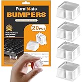 Rubber Feet for Cutting Board, 20PCS Rubber Bumpers Self Adhesive, Clear Rubber Bumper Pads, Square Adhesive Bumper Pads for Speakers, Laptop, Appliances 0.78" x 0.38"